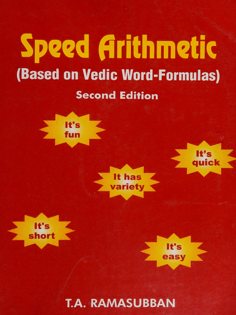 Speed Arithmetic - Based On Vedic Word-Formulas | PDF | Division ...