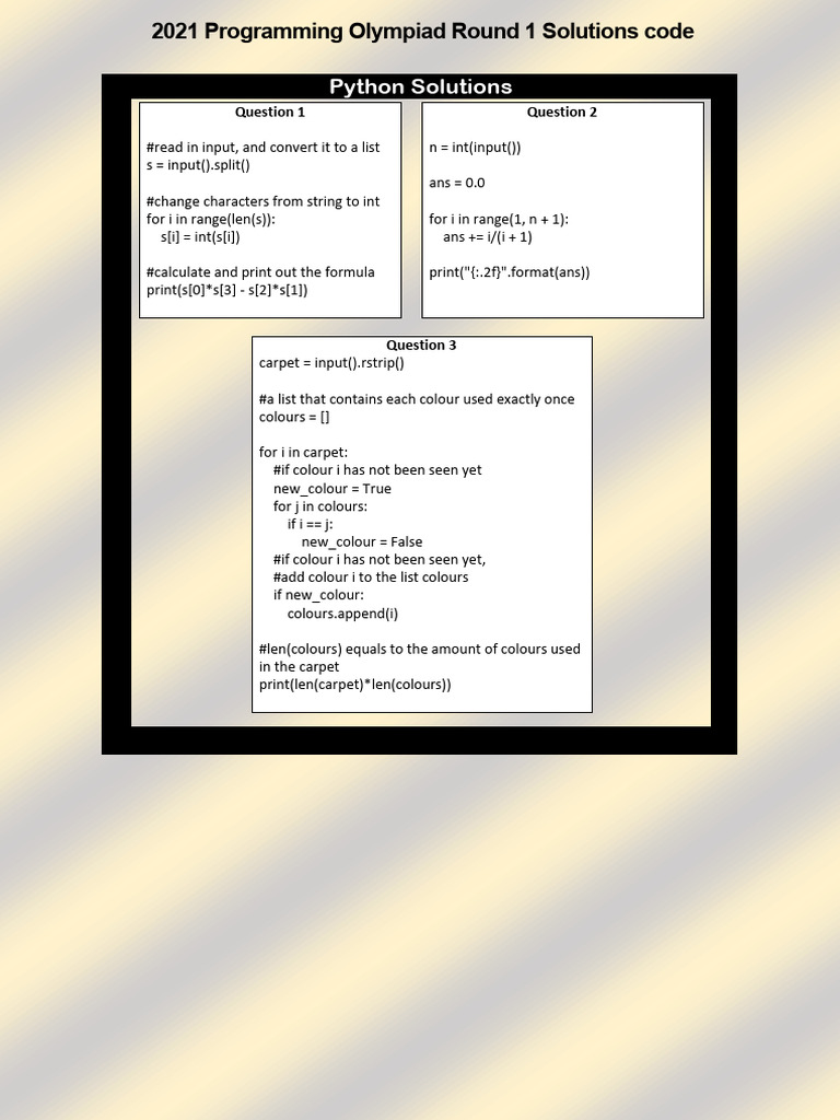 2021 Olympiad Round 1 Code Solutions | PDF | Computer Engineering ...