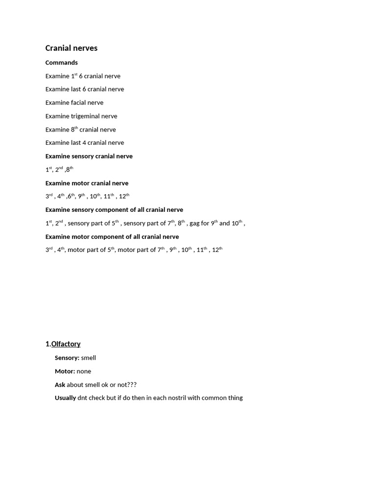 Comprehensive Cranial Nerve Examination Guide | PDF | Ear | Human Anatomy