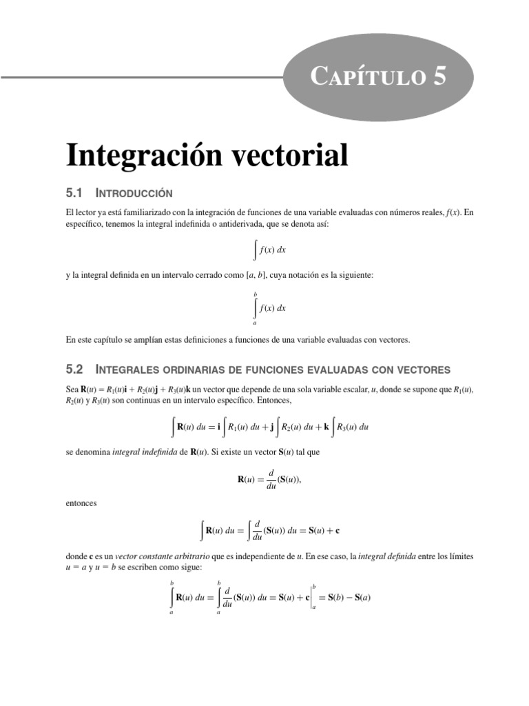 Integración Vectorial: Fundamentos y Ejemplos | PDF | Integral | Vector ...