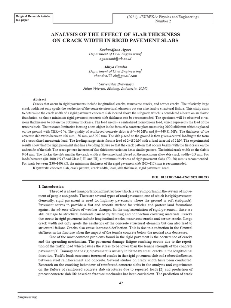 Analysis of The Effect of Slab Thickness On Crack | PDF | Fracture | Road