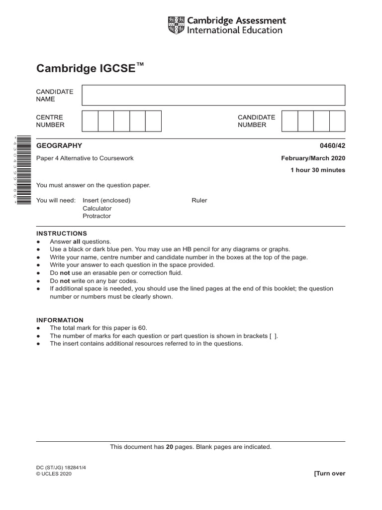 Cambridge IGCSE Geography Paper 4 Guide | PDF | Dune
