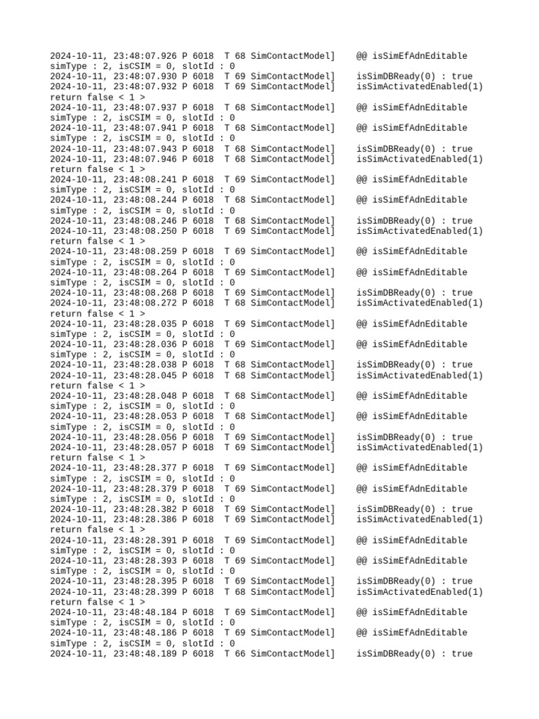 SIM Contact Model Status Updates | PDF