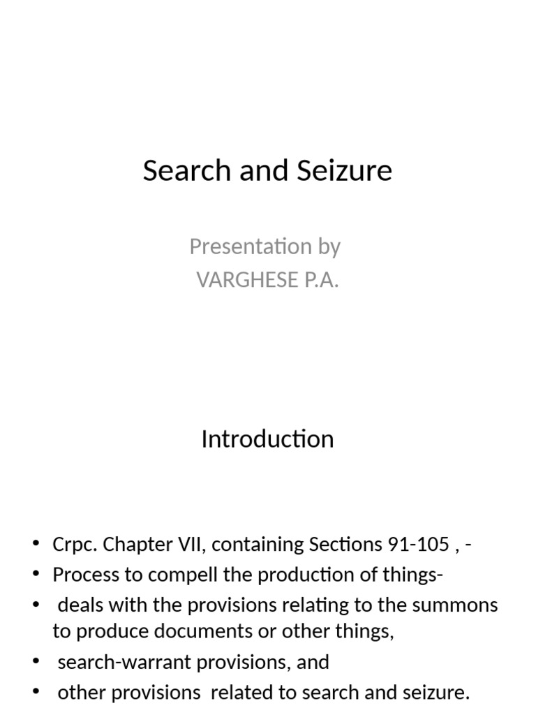 Understanding Search and Seizure Laws | PDF | Search Warrant | Common Law