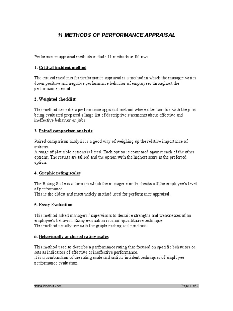 Few File PPT PDF Performance Appraisal Methods Performance Appraisal 2 ...