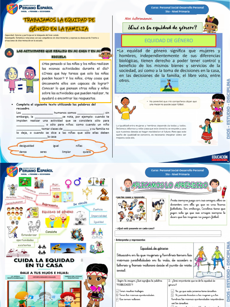 Equidad de Género en Primaria | PDF | Salud y bienestar