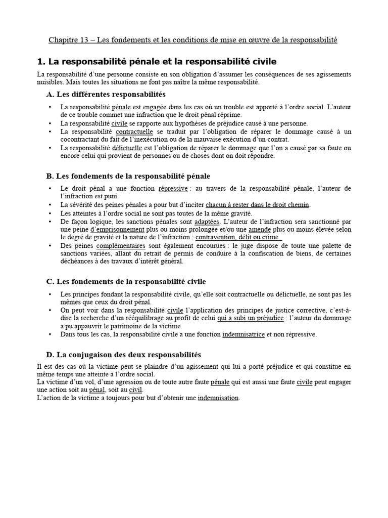Responsabilité civile et pénale expliquée | PDF | Victimologie | Justice