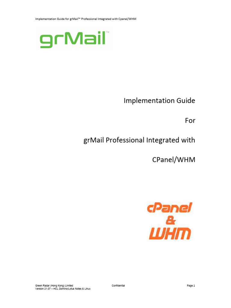 grMail Integration with CPanel/WHM Guide | PDF | Internet Architecture ...
