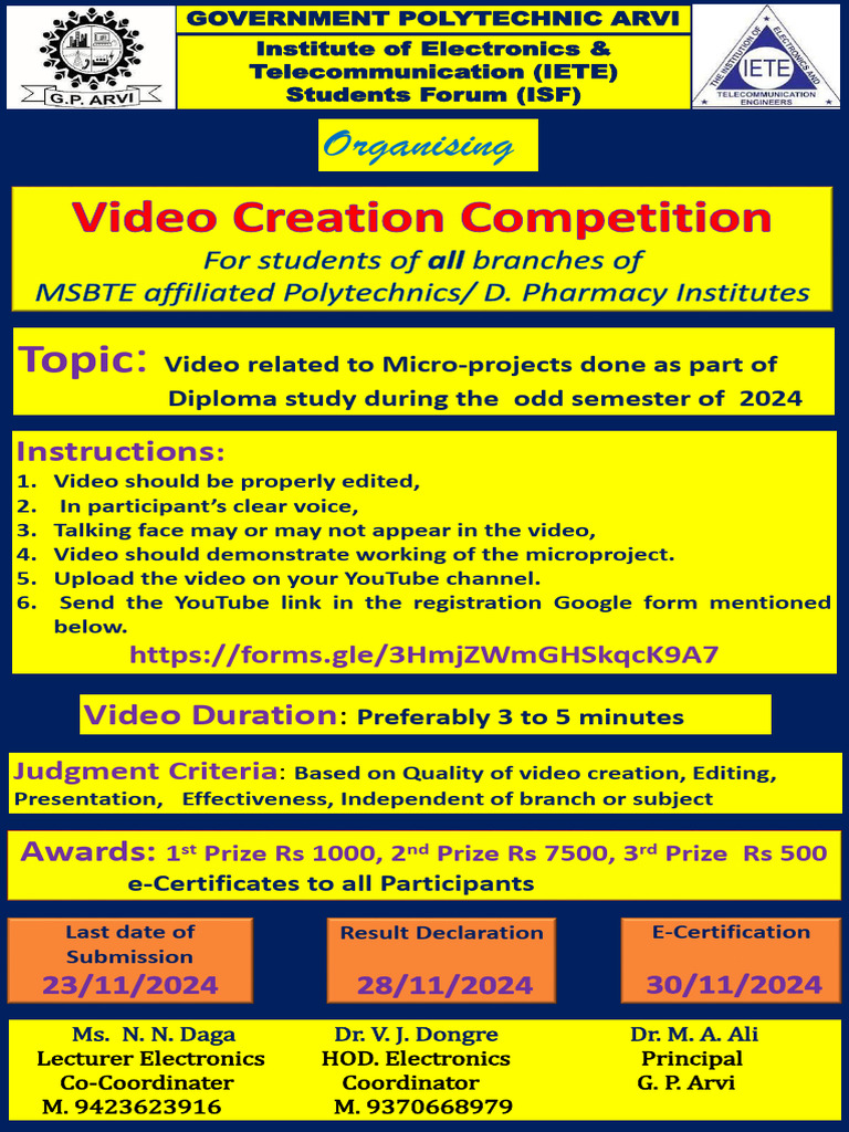 MSBTE Video Competition 2024 | PDF