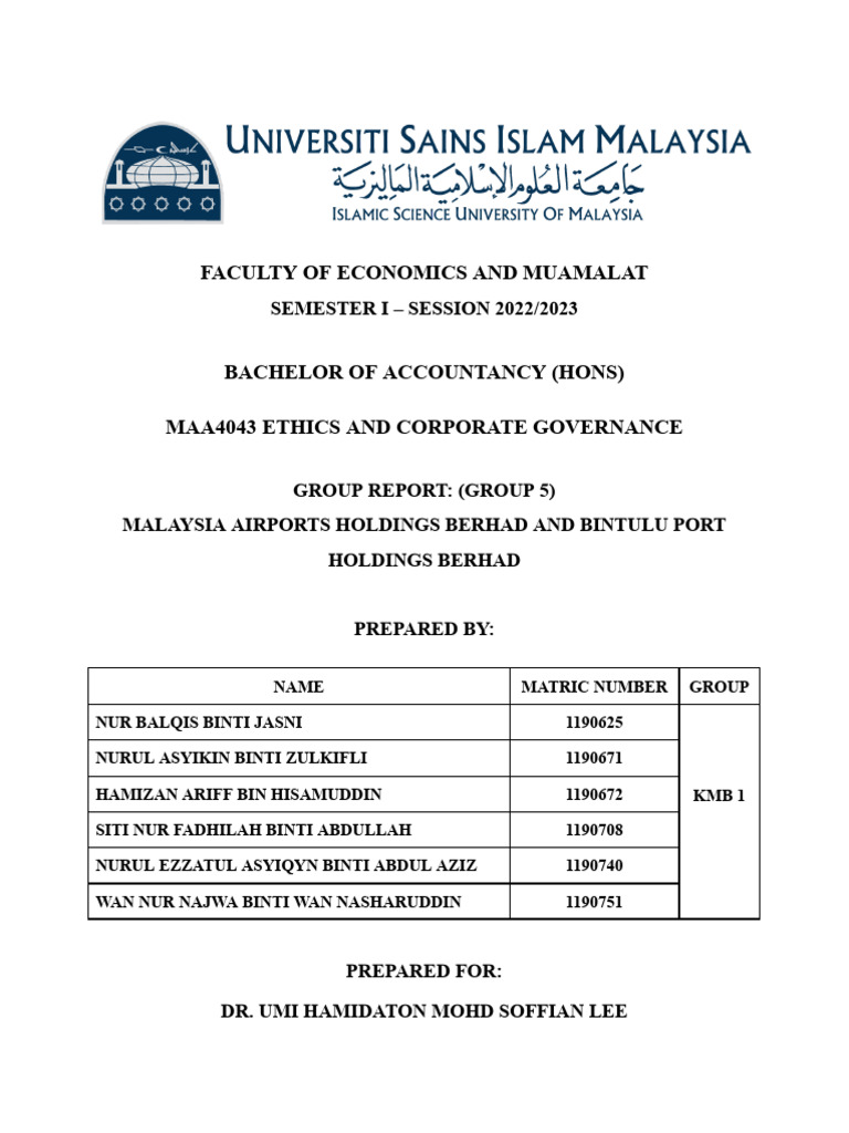 Corporate Governance in MAHB & BPHB | PDF | Internal Control | Risk ...