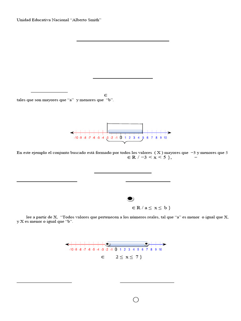 Guía De Intervalos Matemáticos Pdf Matemáticas