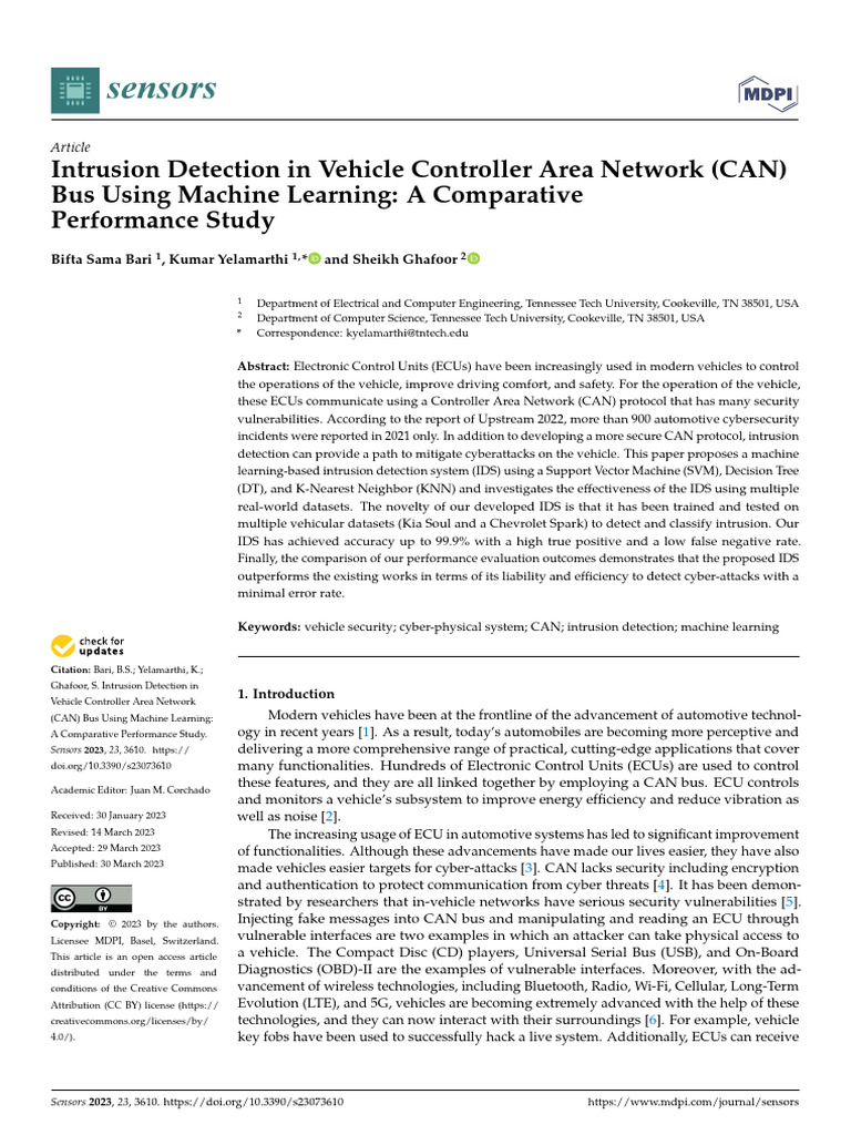 Sensors | PDF | Machine Learning | Encryption