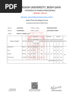 DU Semester VI Marksheet 2024 | PDF