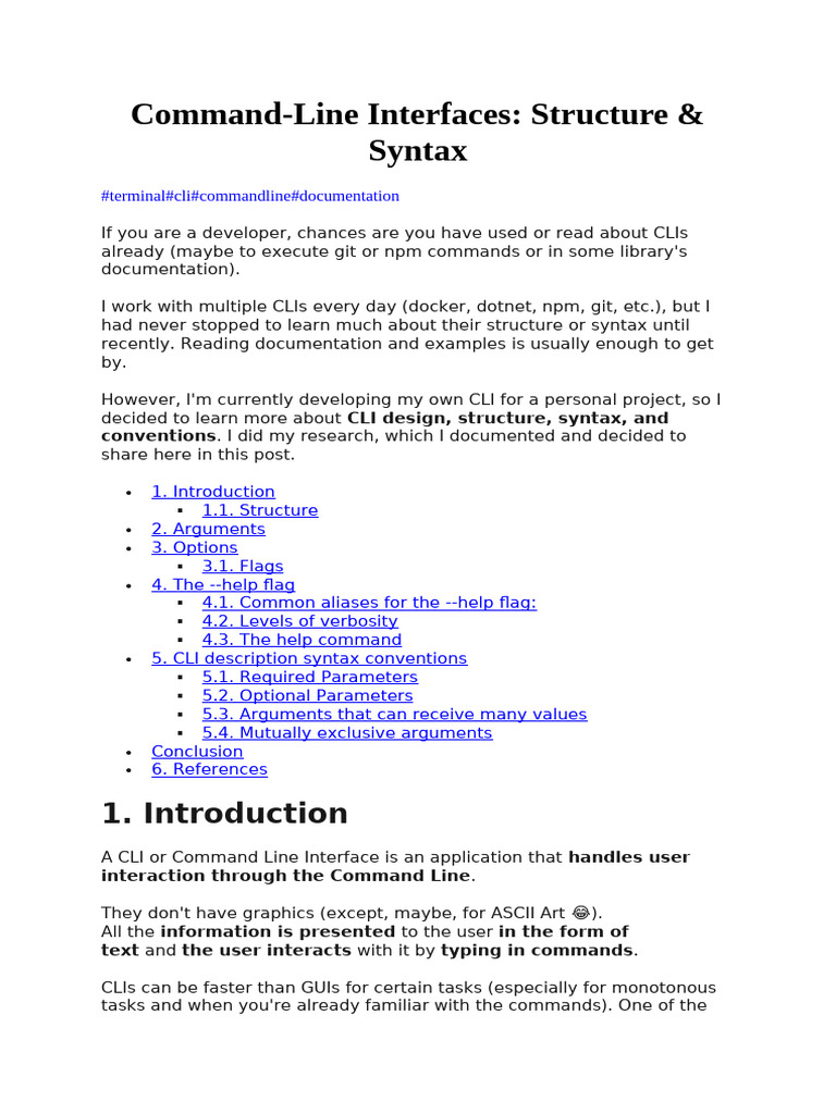Understanding CLI Structure and Syntax | PDF | Command Line Interface ...