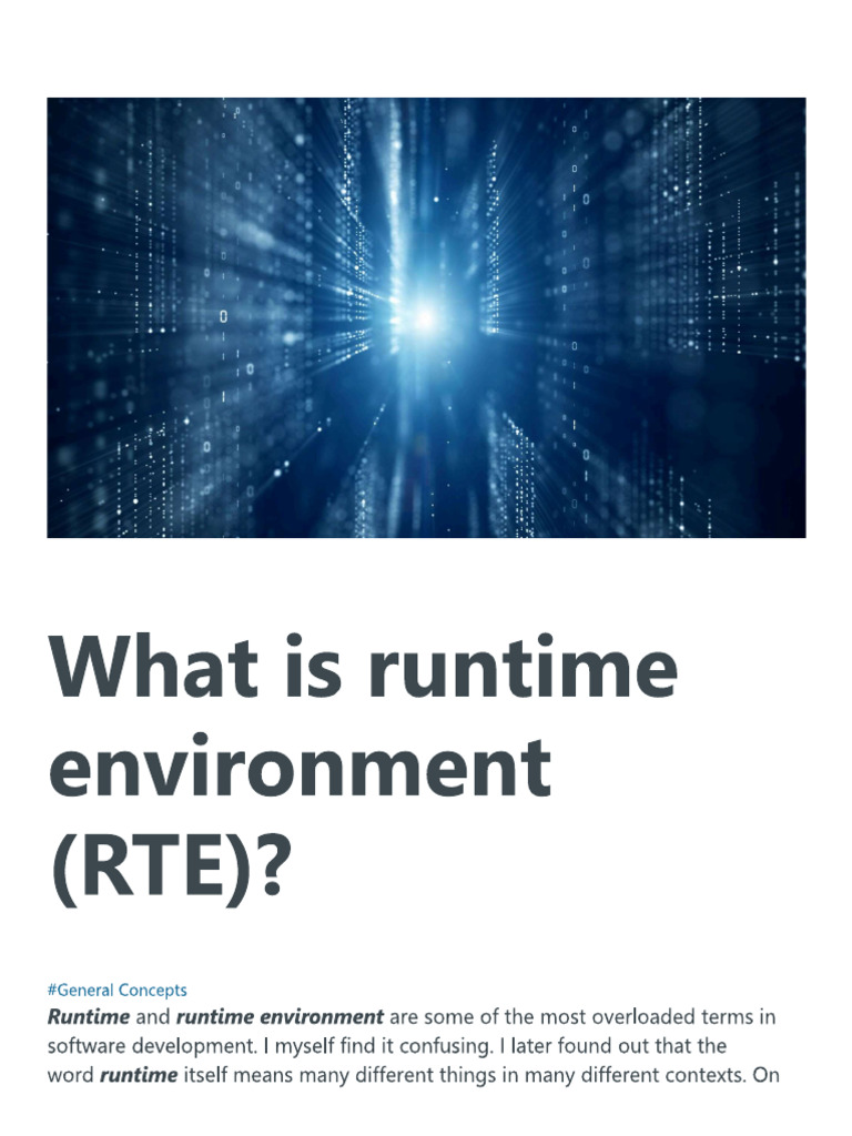 What Is Runtime Environment (RTE) | PDF