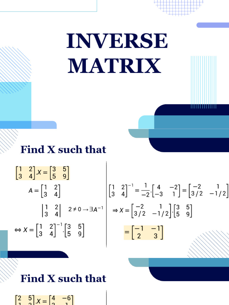 Inverse Matrix - Homework Solutions | PDF