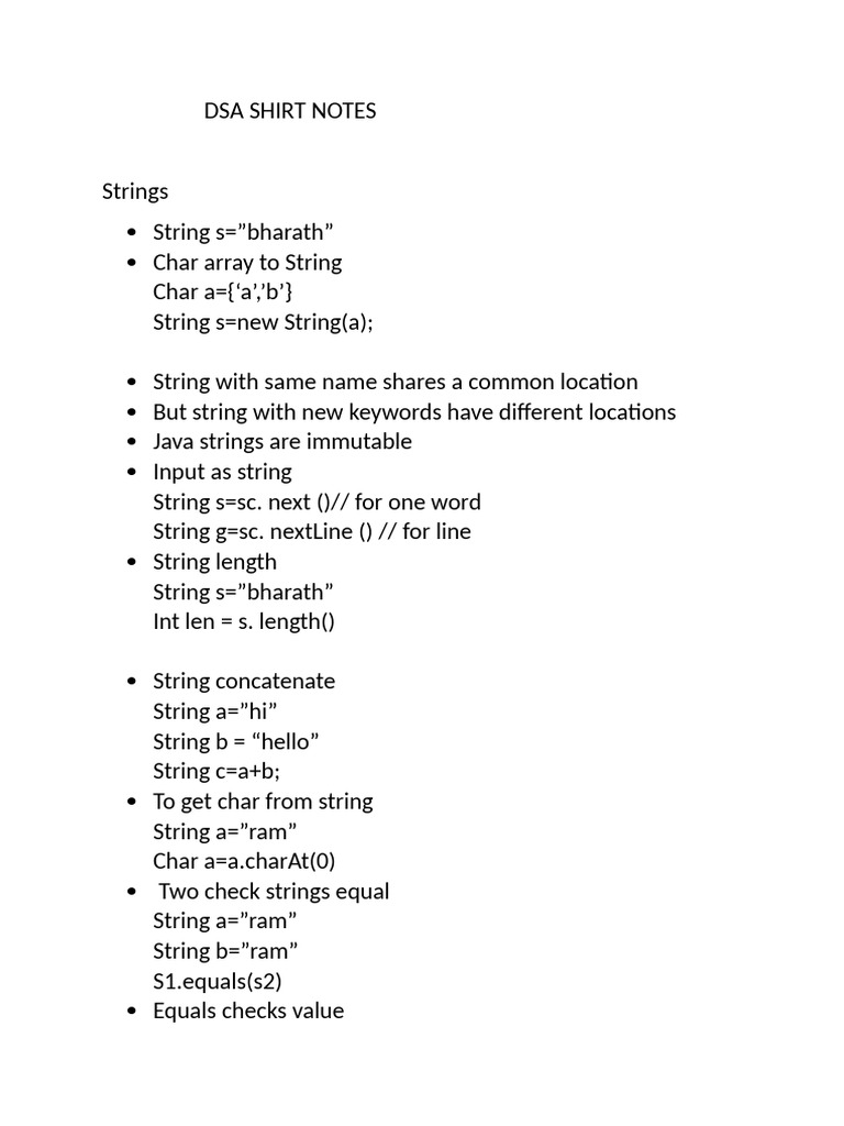 Dsa Short Notes | PDF
