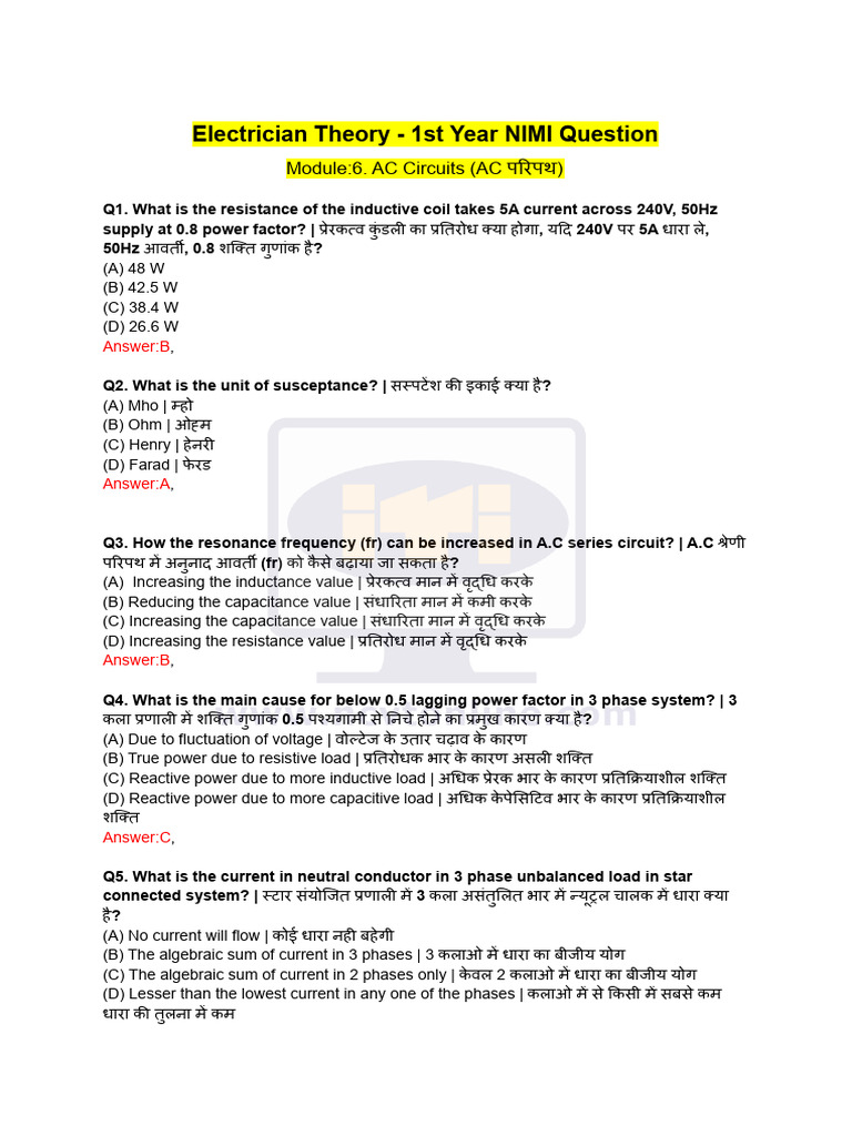 Module 6 Ac Circuits Pdf