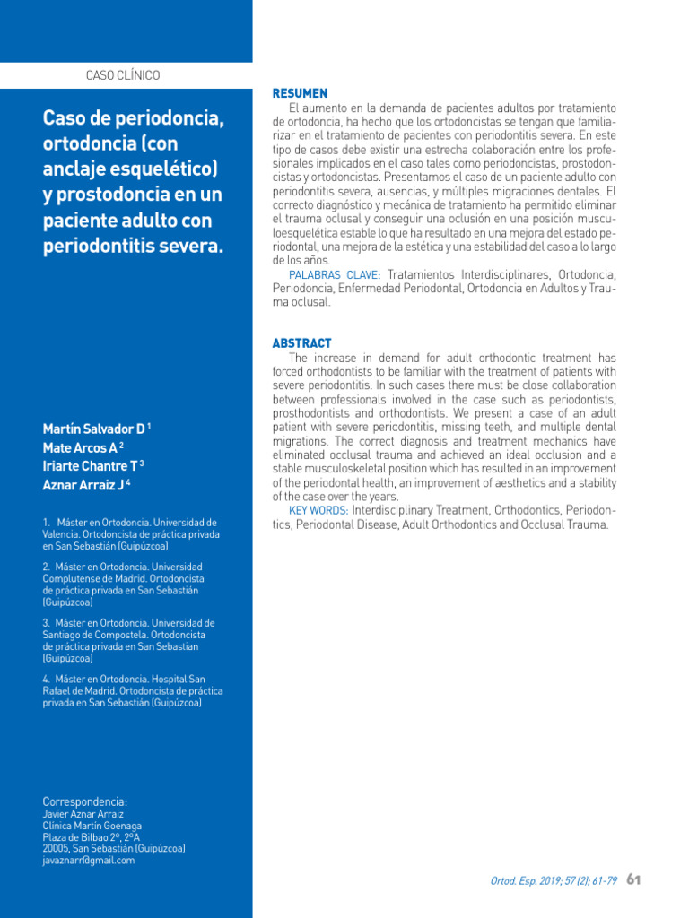 Ortodoncia y Periodoncia en Adultos | PDF | Ortodoncia | Odontología