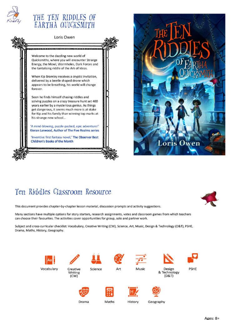 Classroom Resource The Ten Riddles of Eartha Quicksmiths | PDF