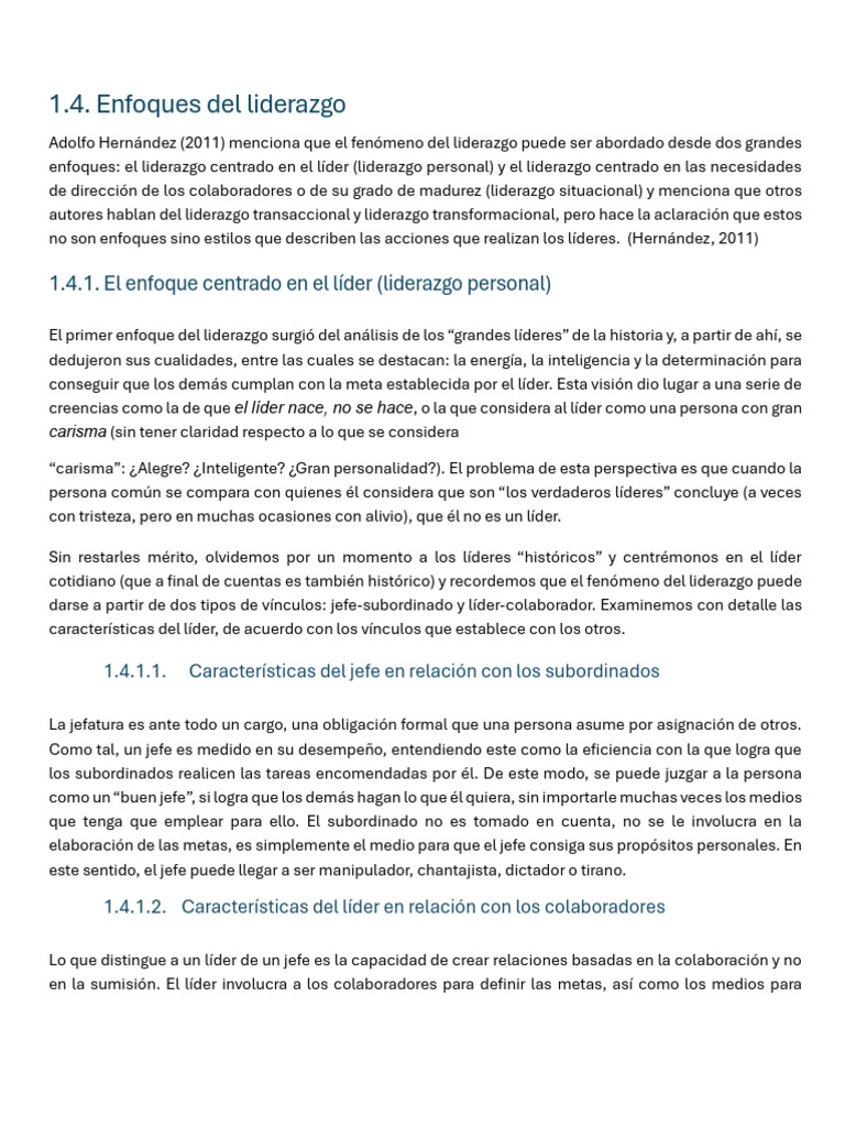 Enfoques y Estilos de Liderazgo Efectivo | PDF | Liderazgo ...