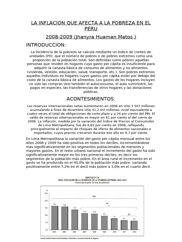 Impacto de la Inflación en la Pobreza Peruana | PDF | Pobreza | Pobreza ...