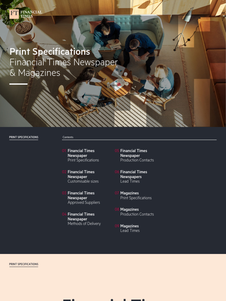 FT Newspaper Print Specifications Guide | PDF | Graphic Design