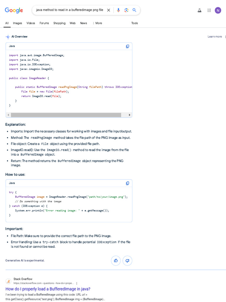 Java Method To Read in A Bufferedimage PNG File That Returns Image ...