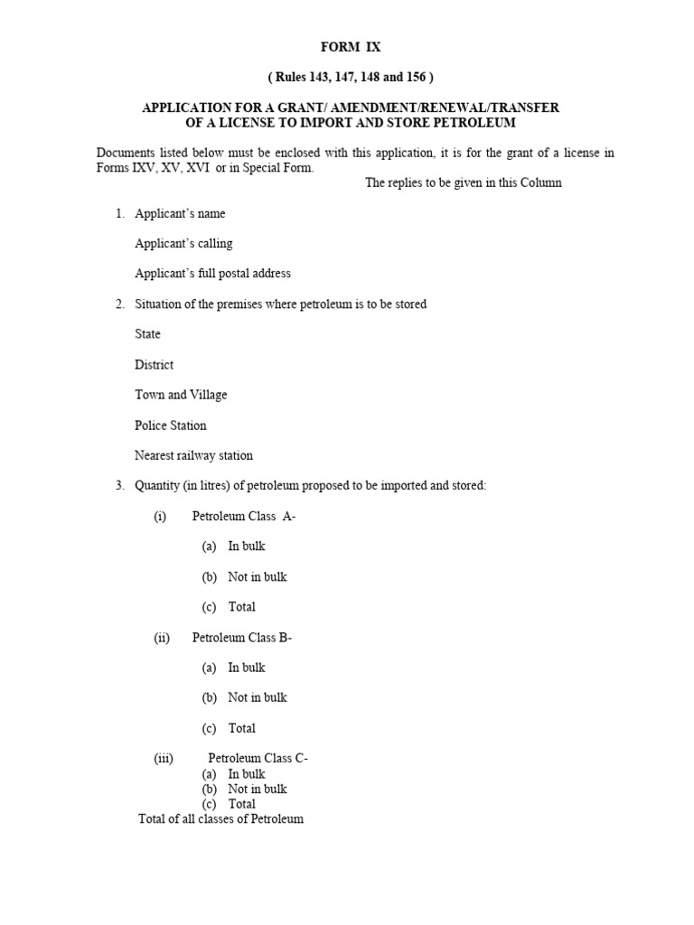 Petroleum License Application Form IX | PDF | License | Justice