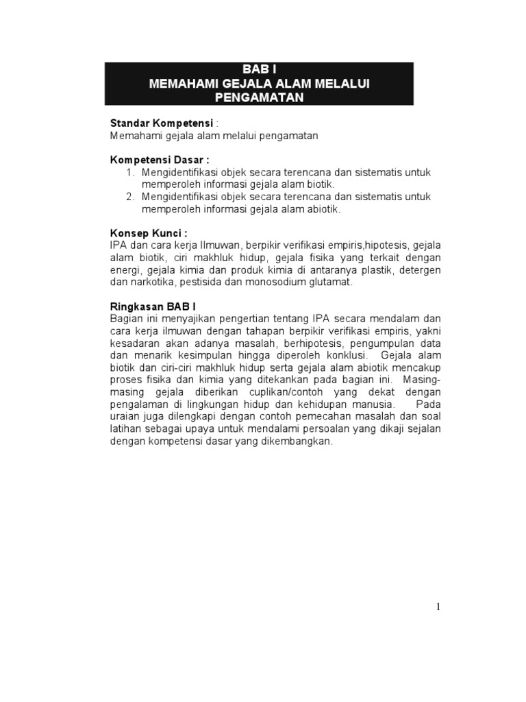 1 Memahami Gejala Alam Melalui Pengamatan