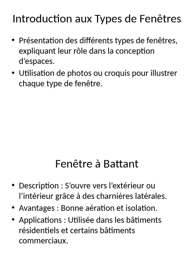 Types de Fenêtres en Architecture PDF Fenêtre Génie du bâtiment — free download