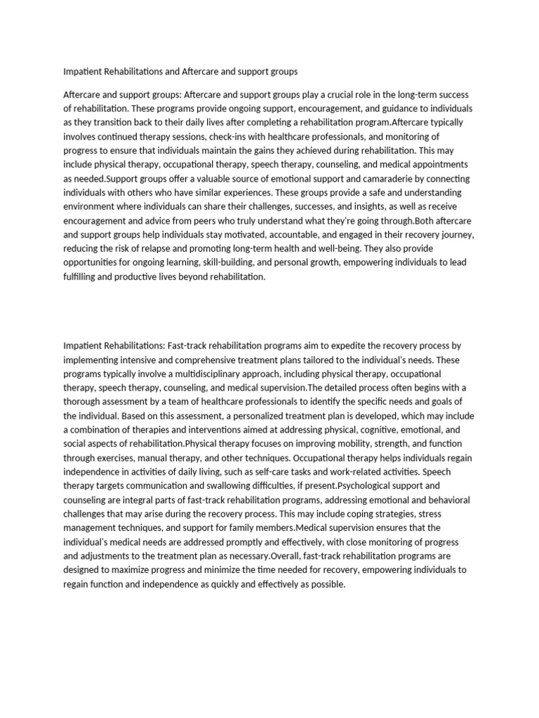 Impatient Rehab-WPS Office | PDF | Physical Therapy | Psychotherapy