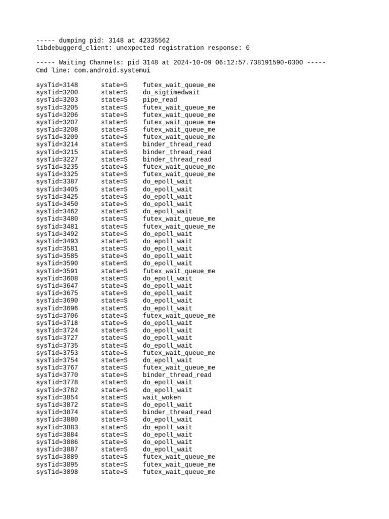 Android System UI Process Dump Log | PDF