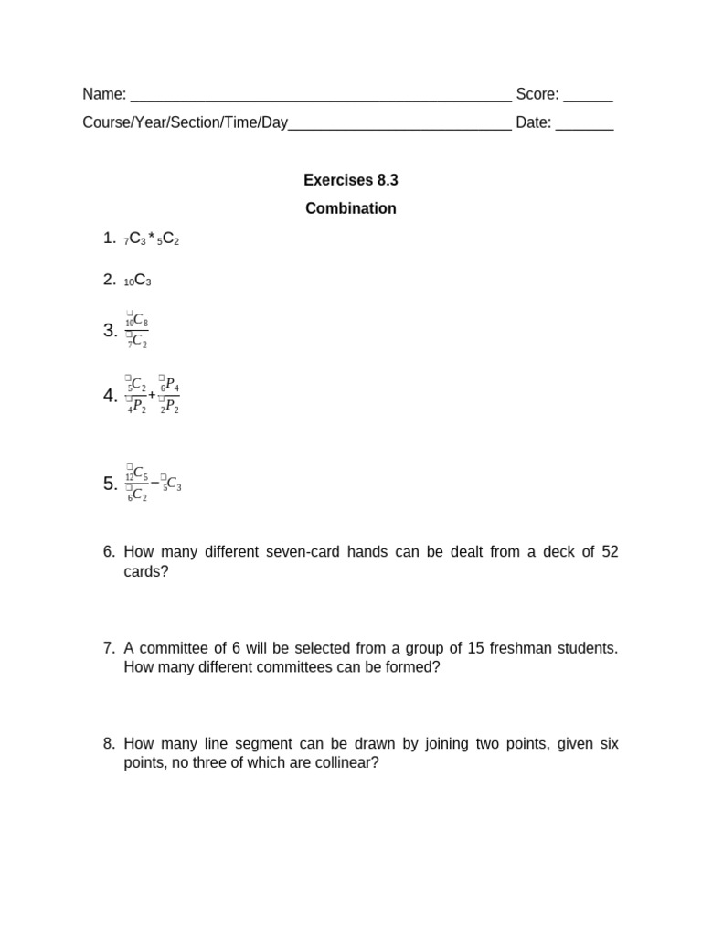 Combinatorial Exercises on Marbles | PDF | Home & Garden
