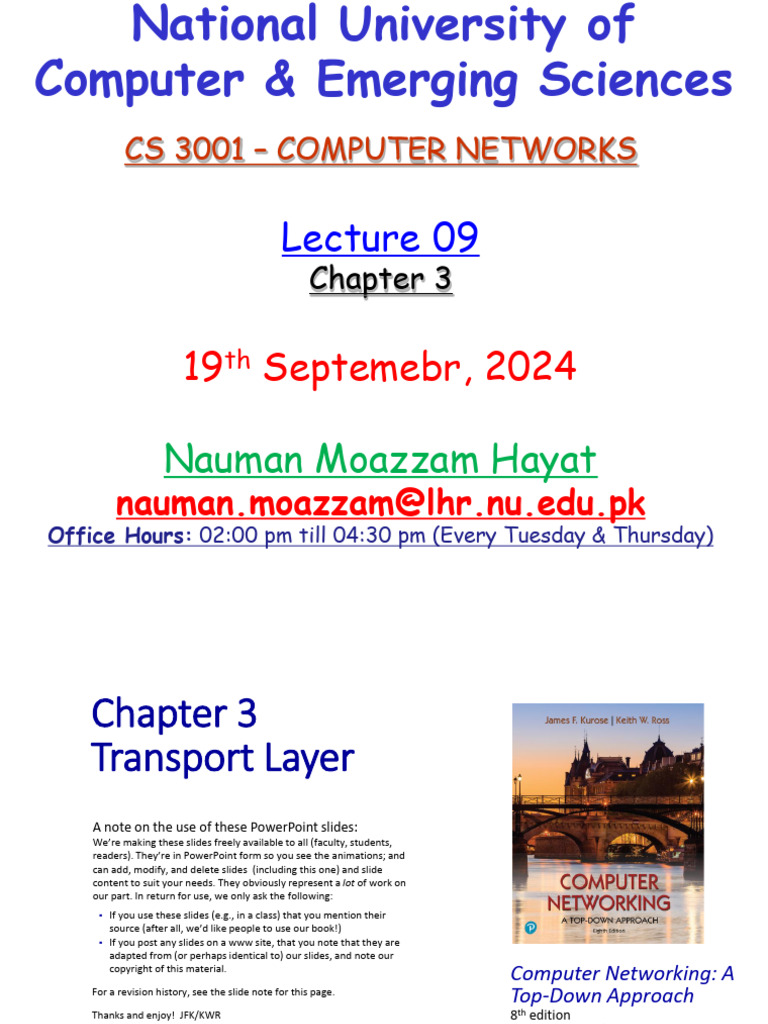 Lecture 09 Chapter 3 19 Sep 2024 Pdf Port Computer