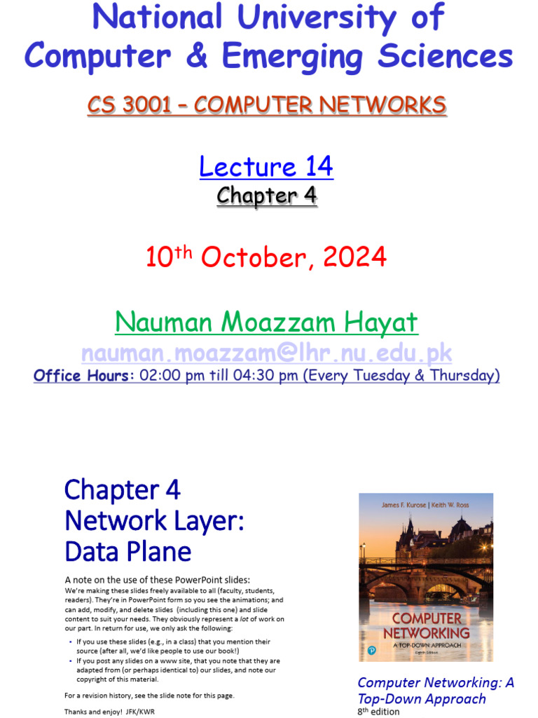 Lecture - 14 - Chapter 4 - 10 Oct 2024 | PDF | Internet Protocols ...
