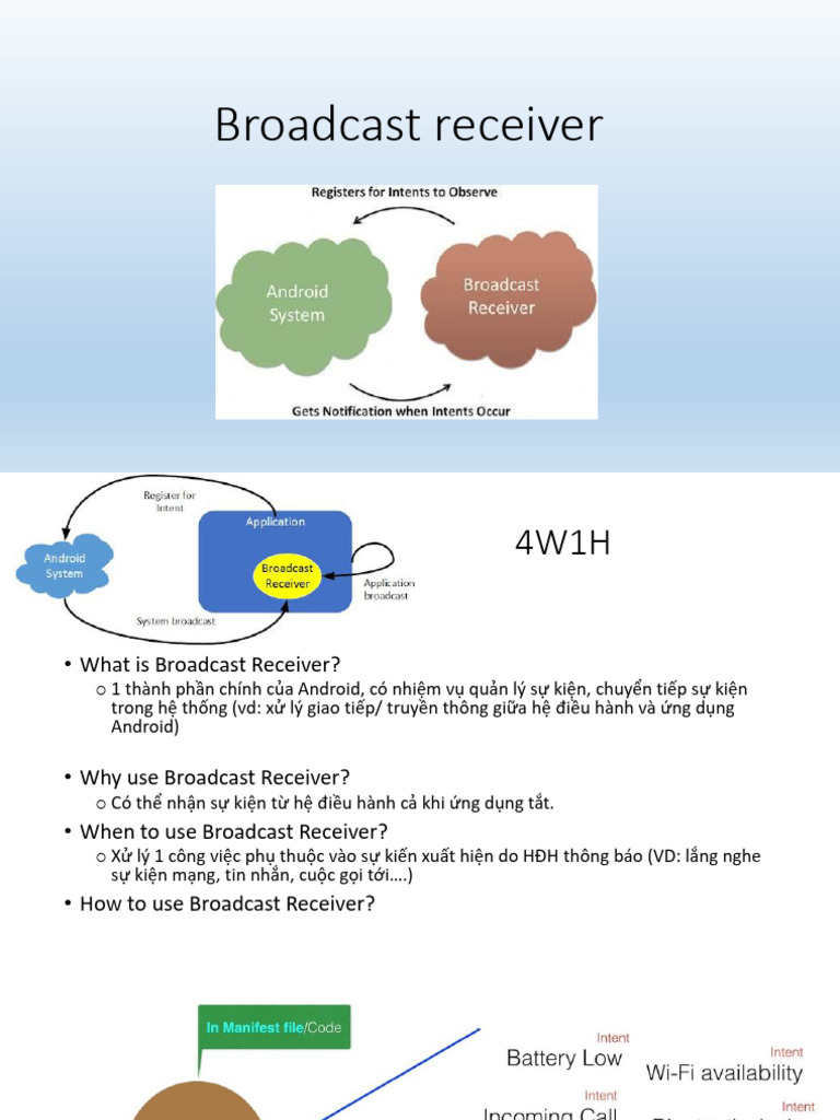 Broadcast Receiver and Service | PDF | Xml | Product Lifecycle