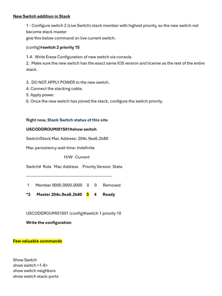New switch addition in stack pdf technology engineering