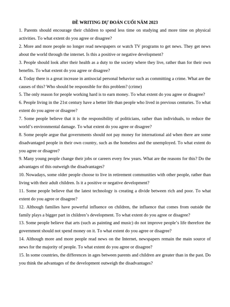 2023 Final Year Writing Predictions | PDF | Social Psychology