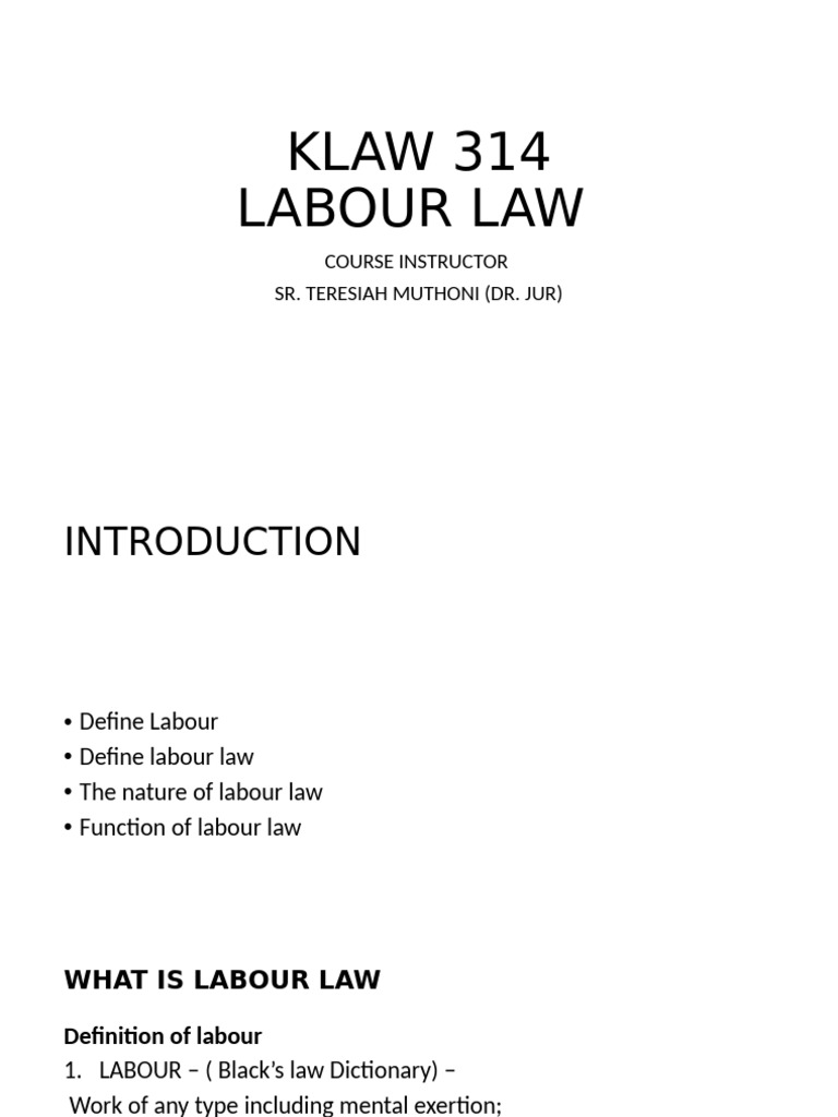 Kab Lecture 1 | PDF | Labour Law | Employment