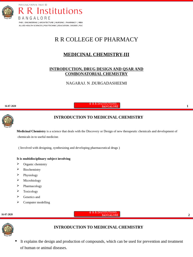 Introduction to Drug Design and QSAR | PDF | Medicinal Chemistry | Drug ...