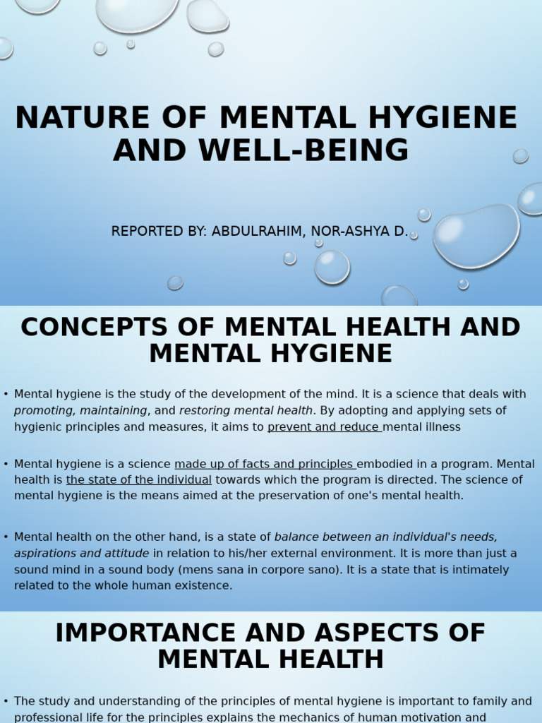 Understanding Mental Hygiene Principles | PDF | Mental Health | Mind
