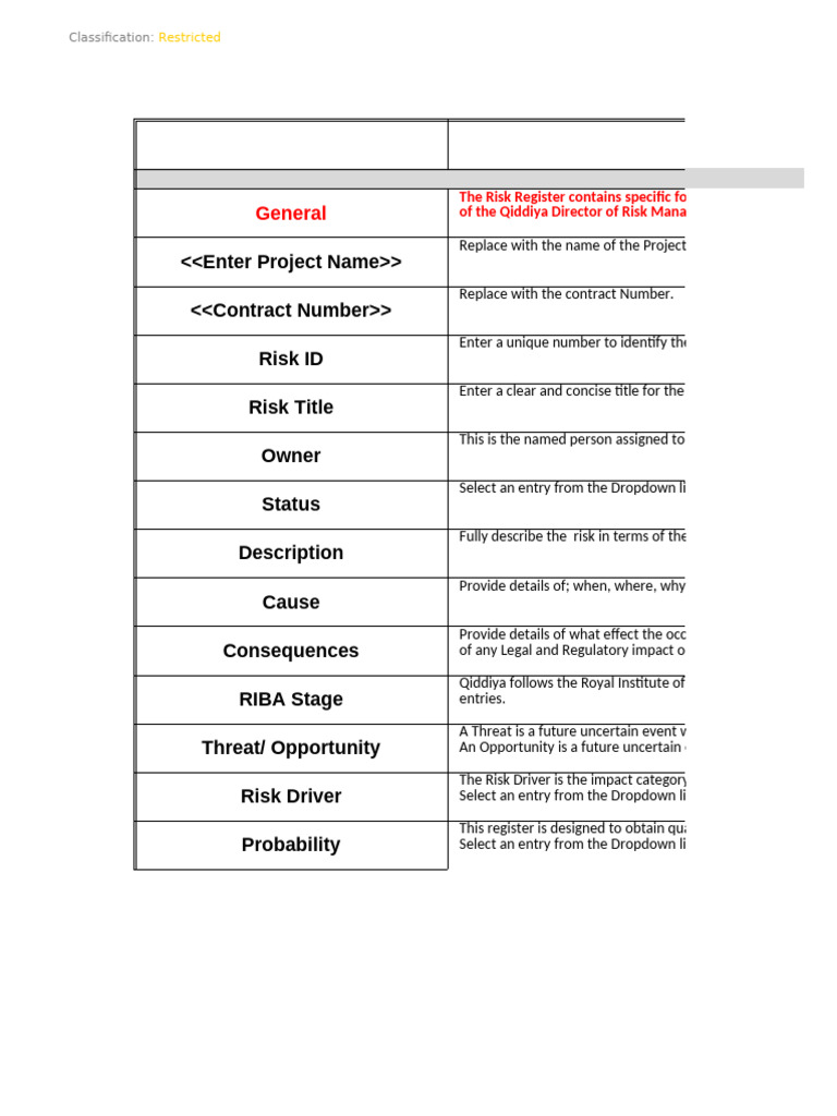 Risk Assessment Register Template | PDF | Risk | Risk Management