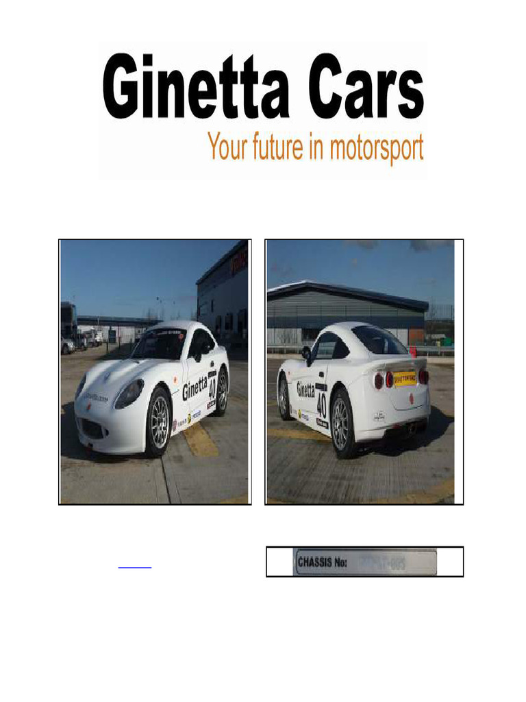 Ginetta G40 Junior Cup Car Manual | PDF | Suspension (Vehicle) | Steering