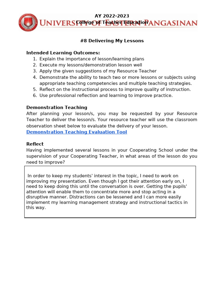 Fs2 Learning Episode 8 Pdf Teachers Teacher Education