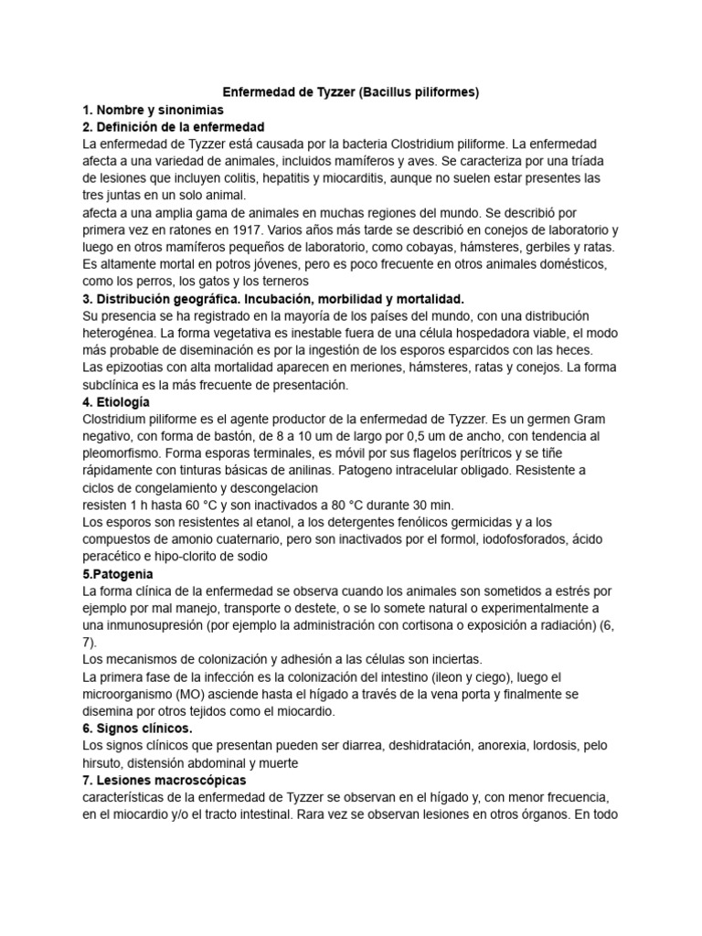 Enfermedad de Tyzzer (Bacillus Piliformes) | PDF | Intestino grueso ...