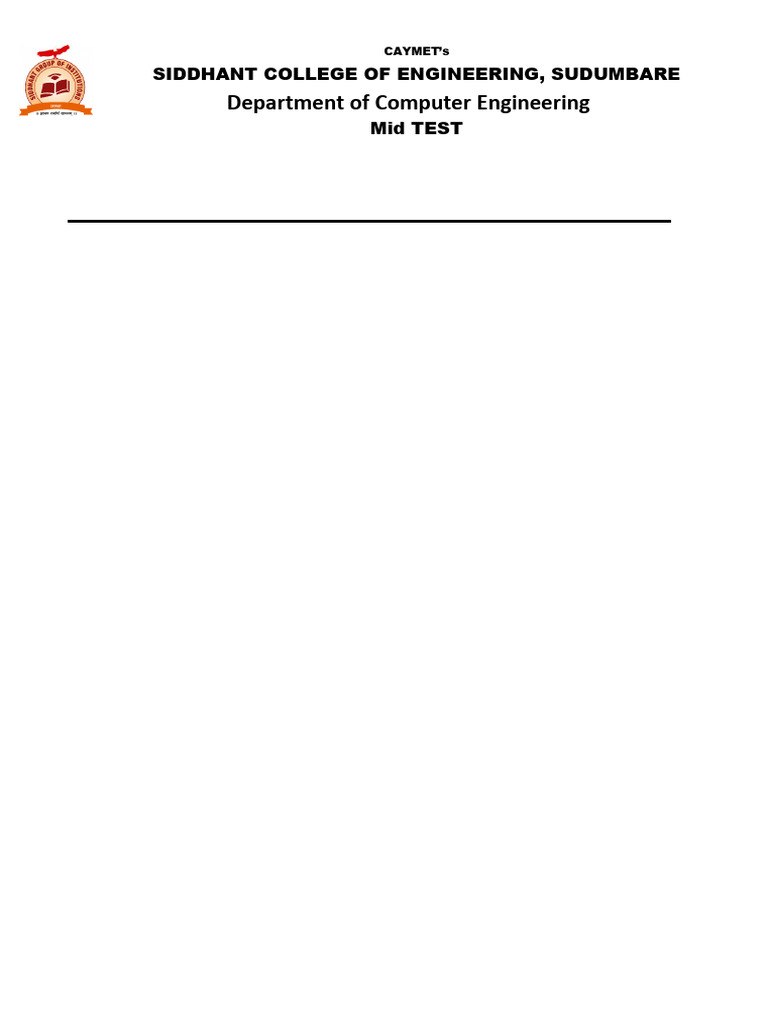 FDS Mid Test Question Paper SE 2024 | PDF | Queue (Abstract Data Type ...