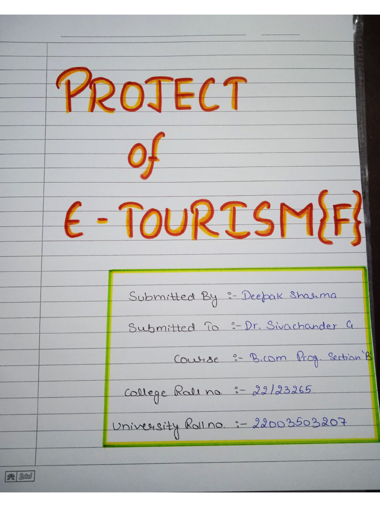 E - Tourism Project | PDF