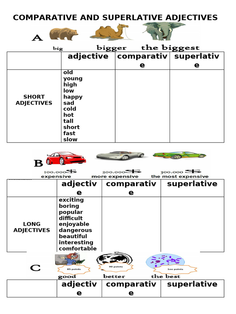 Comparative and Superlative Adjectives - 85189 | PDF | Language Arts ...