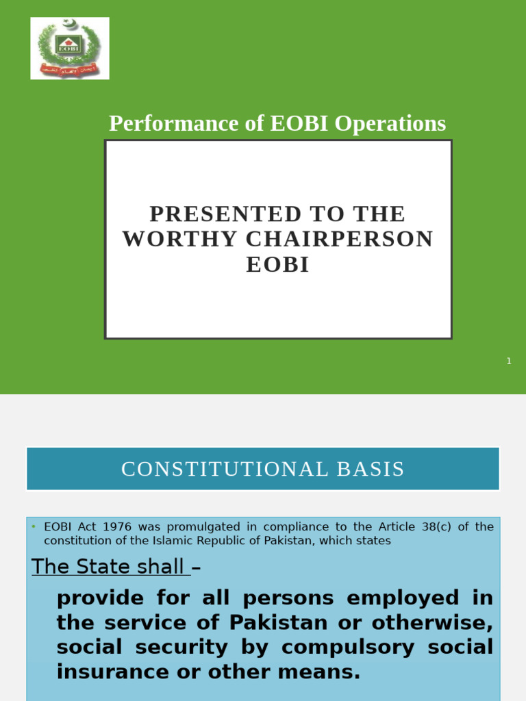 EOBI Operations and Benefits Overview | PDF | Pension | Government
